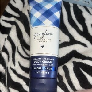 Bath & Body Works Gingham Body Cream - Blue and White